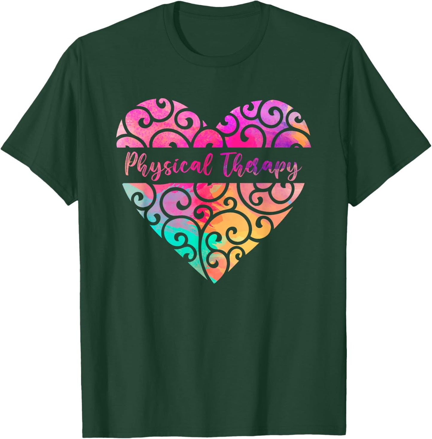 DPT PTA Heart Valentines Day Gift Love Physical Therapy T-Shirt - T-Shirt | Forest