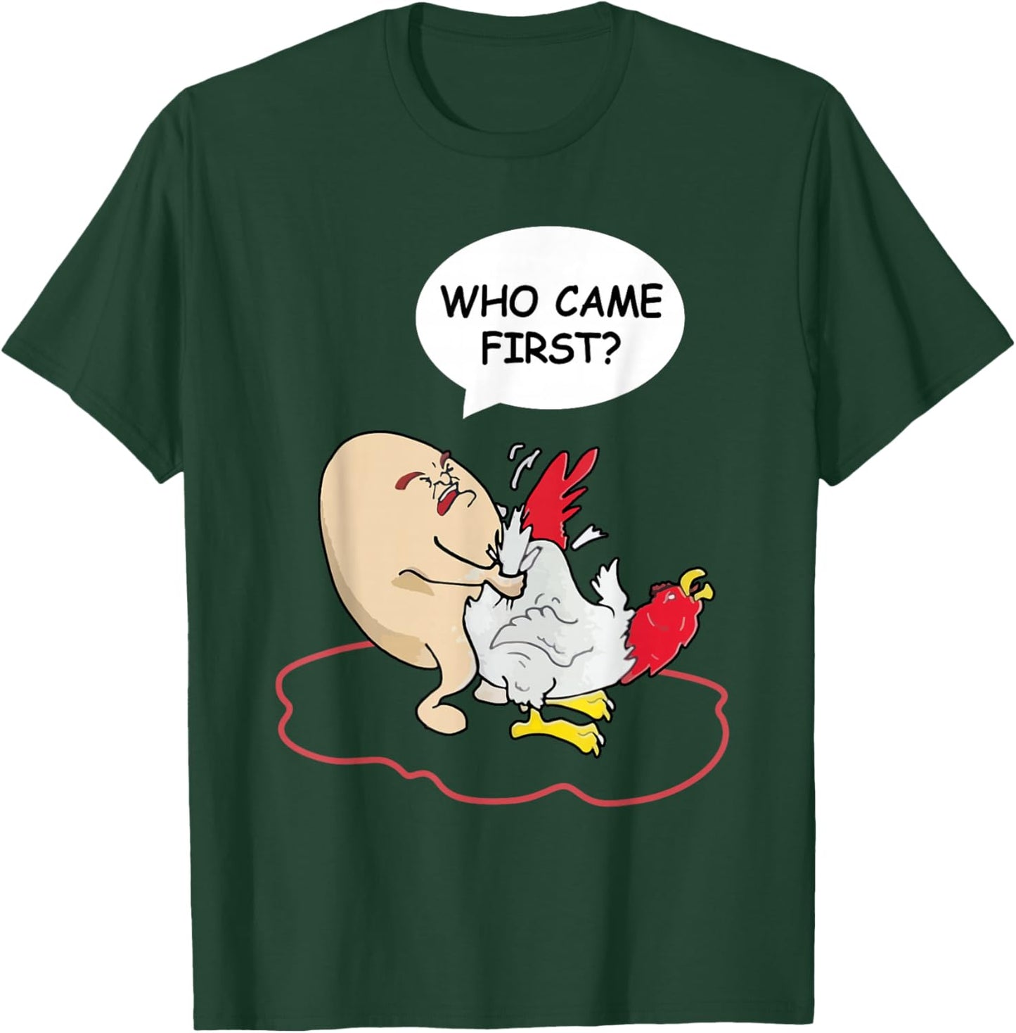 Who Came First Chicken Or Egg Funny Adult Humor T-Shirt - T-Shirt | Forest