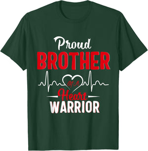 Proud Brother of a Heart Warrior CHD Awareness shirt gift T-Shirt - T-Shirt | Forest