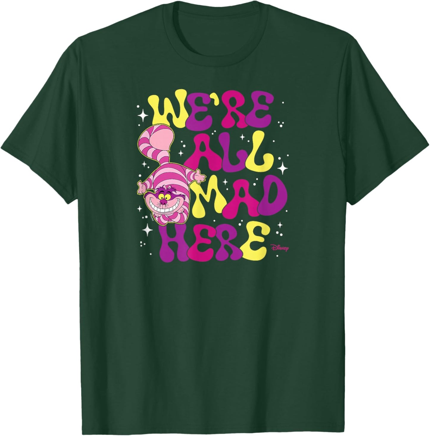 Alice in Wonderland - Cheshire Cat We're All Mad Here T-Shirt - T-Shirt | Forest