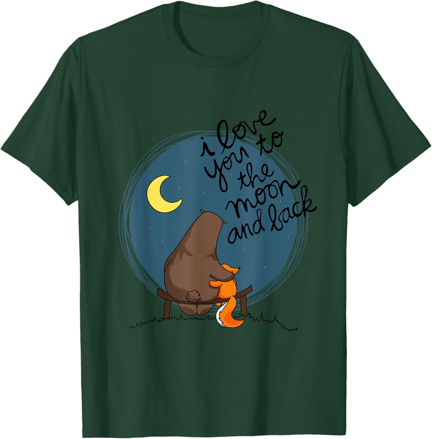 Cute I Love You To The Moon And Back Bear & Squirrel T Shirt T-Shirt - T-Shirt | Forest