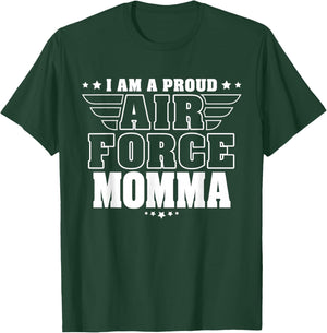 I Am A Proud Air Force Momma Patriotic Pride Military Mother Men T-Shirt - T-Shirt | Forest