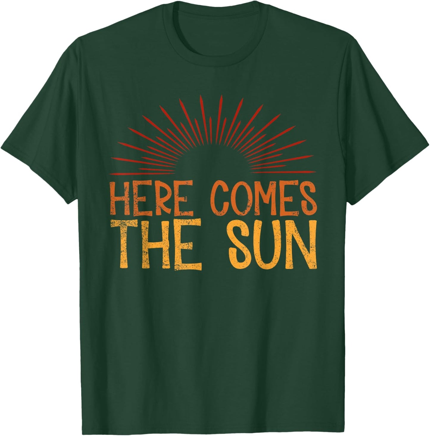 Here Comes The Sun Vintage Retro Beach Summer Vacation T-Shirt - T-Shirt | Forest