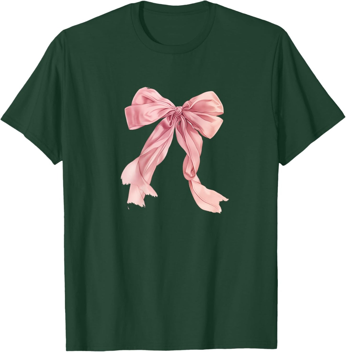 Baby Pink Bow Cute Coquette y2k Clean Girl Aesthetic Women T-Shirt - T-Shirt | Forest