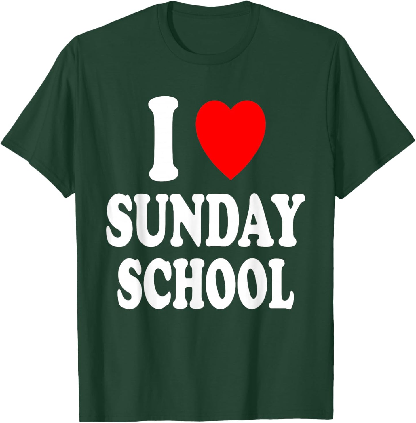 I Heart (Love) Sunday School Church Teacher Christian T-Shirt - T-Shirt | Forest