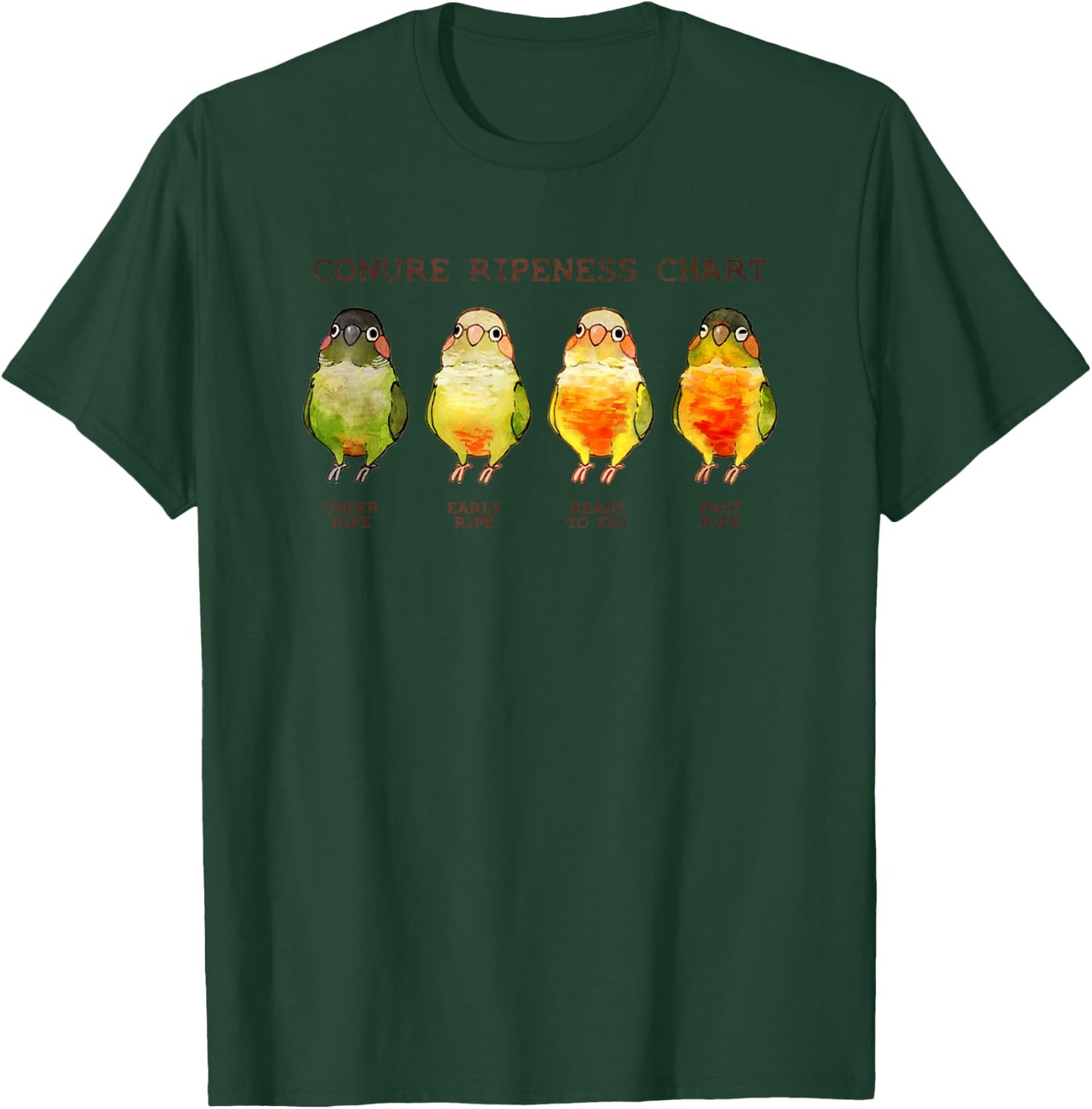 Conure Ripeness Chart T-Shirt - T-Shirt | Forest