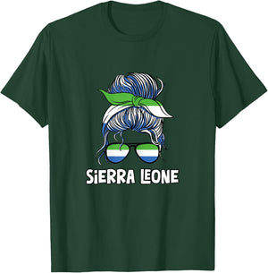 Sierra Leone Girl African Girls Flag T-Shirt - T-Shirt | Forest