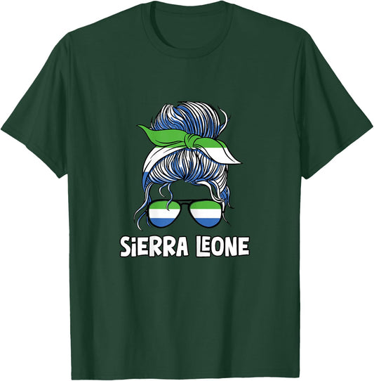 Sierra Leone Girl African Girls Flag T-Shirt - T-Shirt | Forest