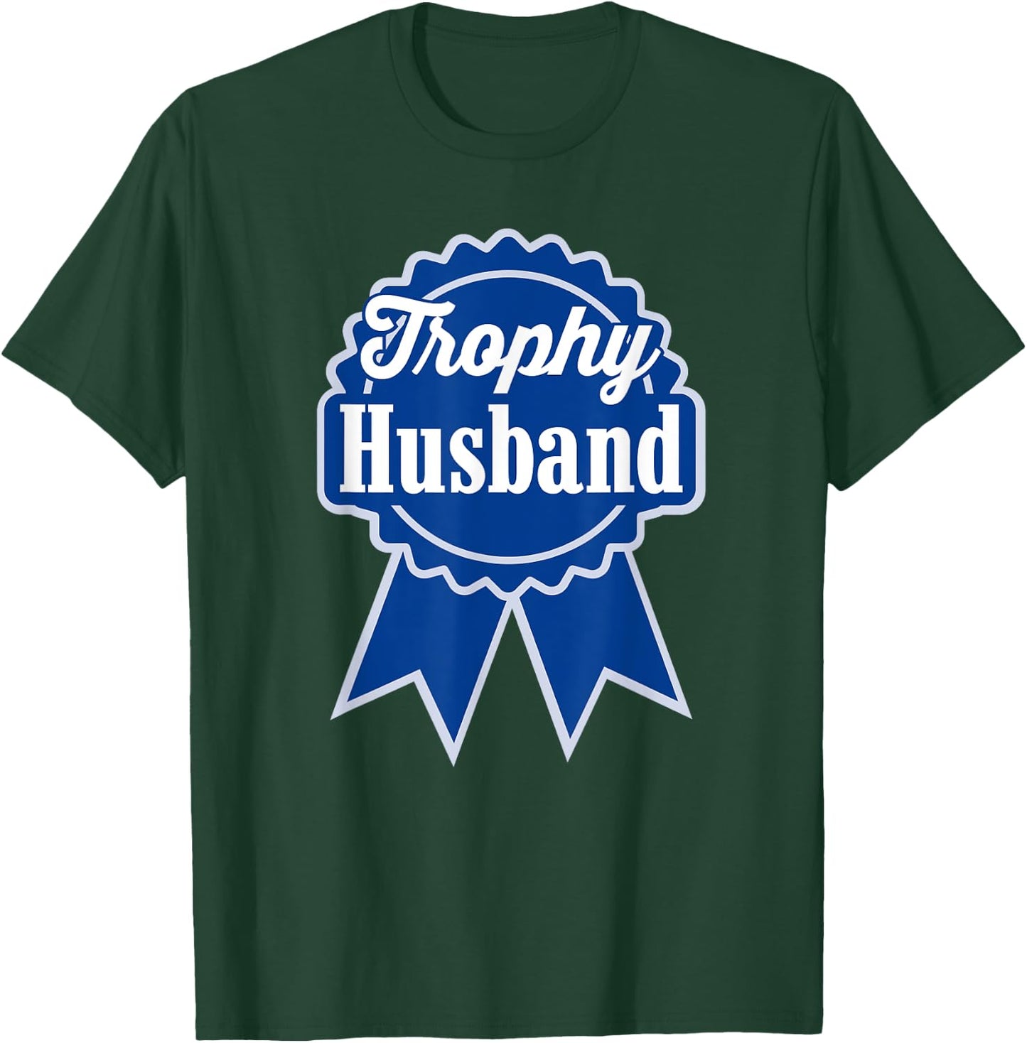Trophy Husband Retro Ribbon Style T-Shirt - T-Shirt | Forest