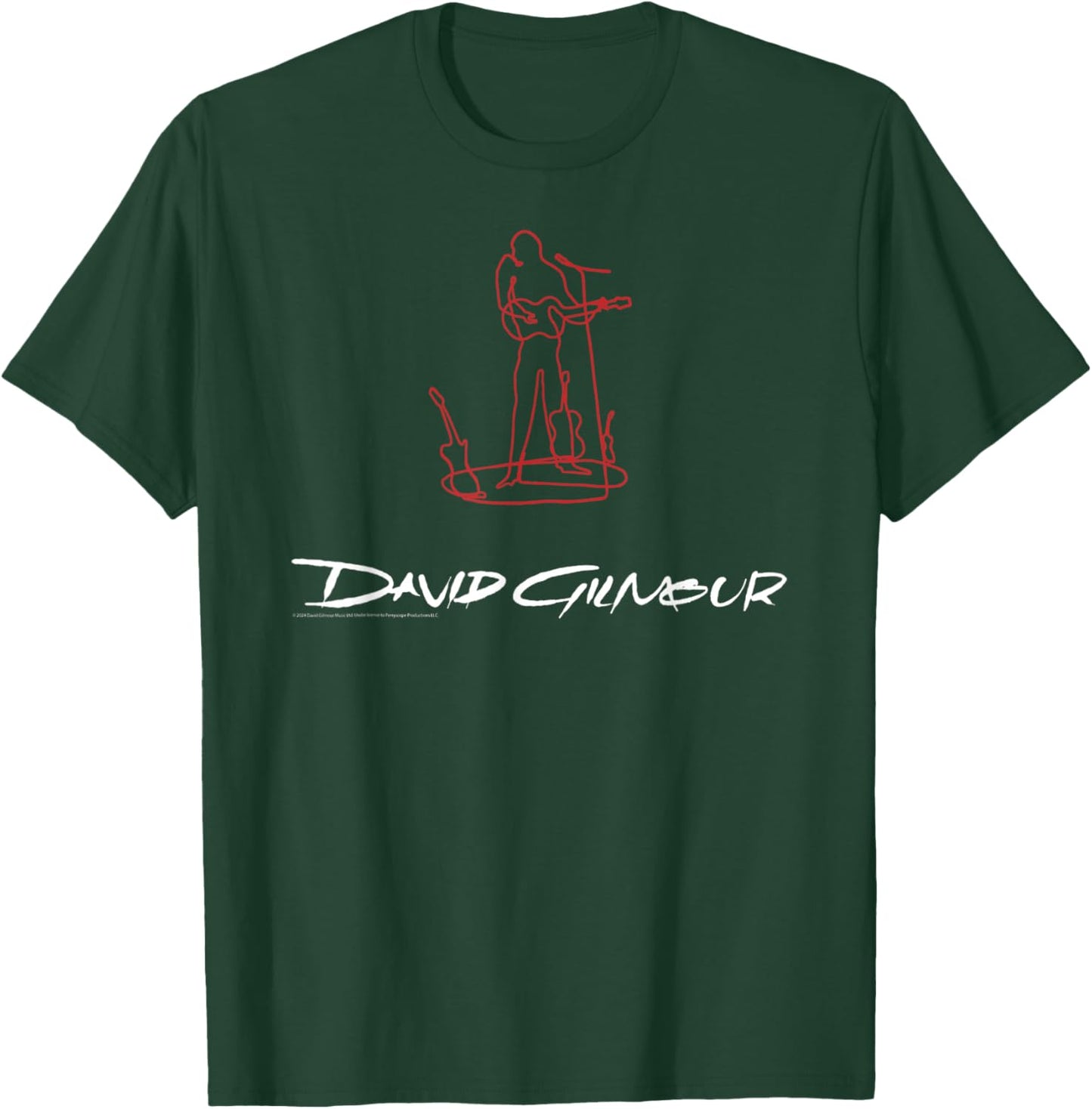 Official David Gilmour Sketched Art White T-Shirt - T-Shirt | Forest