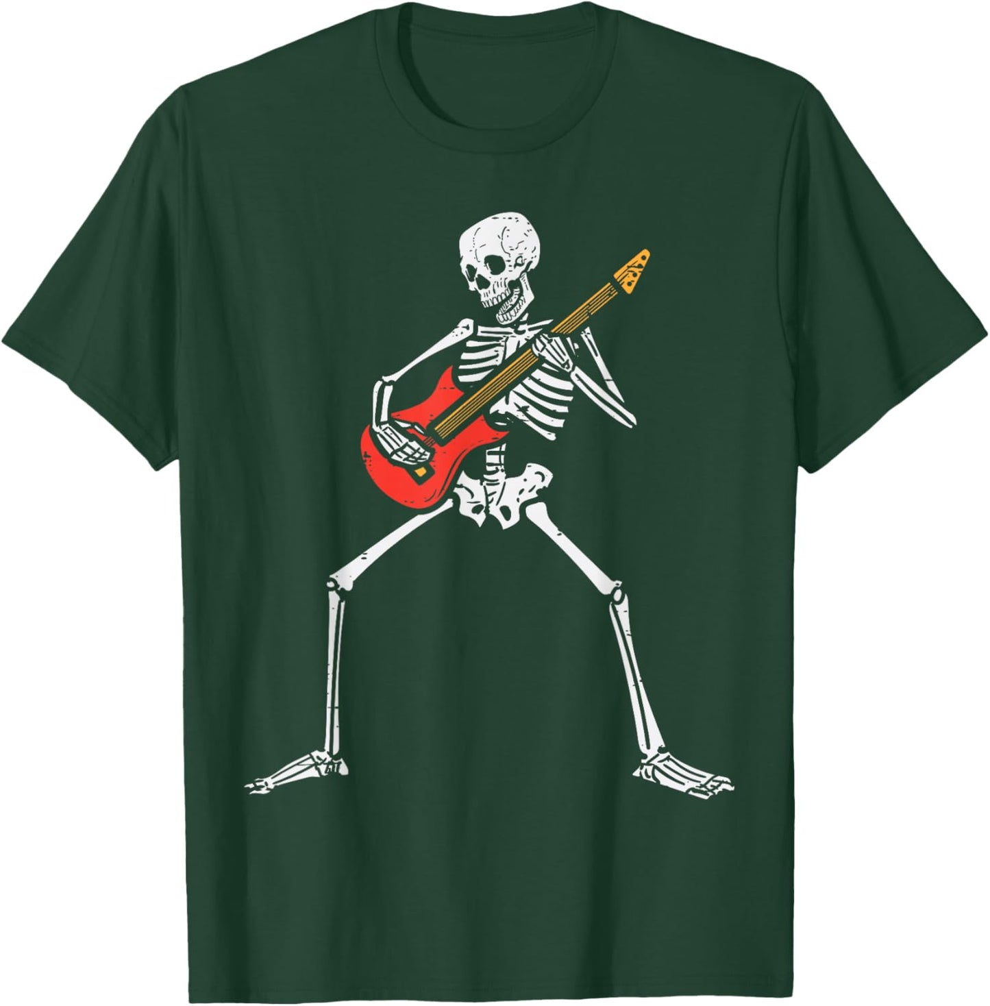 Halloween Skeleton Rocker Guitar Punk Rock Costume Men Women T-Shirt - T-Shirt | Forest