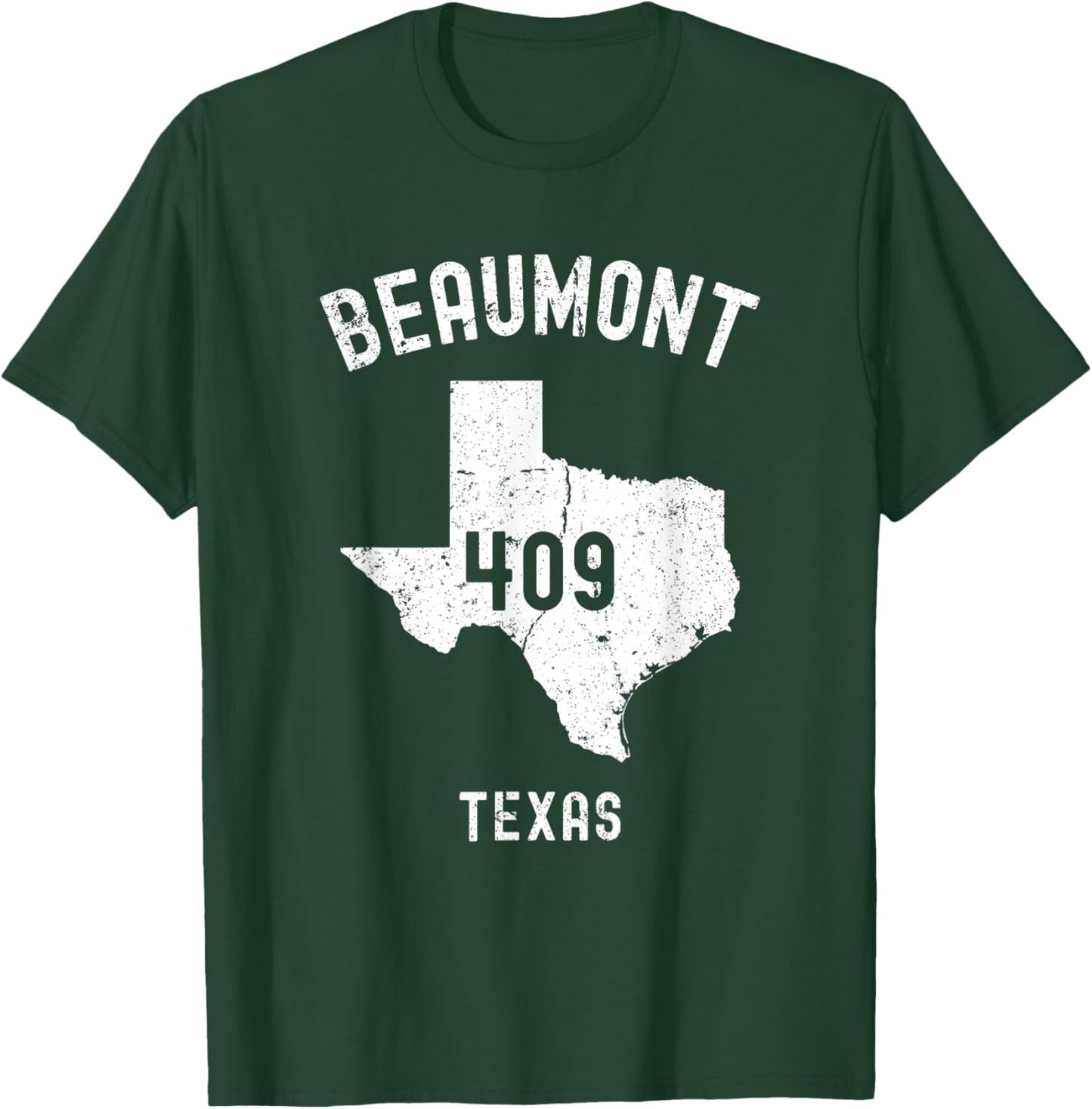 Beaumont Texas TX 409 Vintage Athletic Style T-Shirt - T-Shirt | Forest