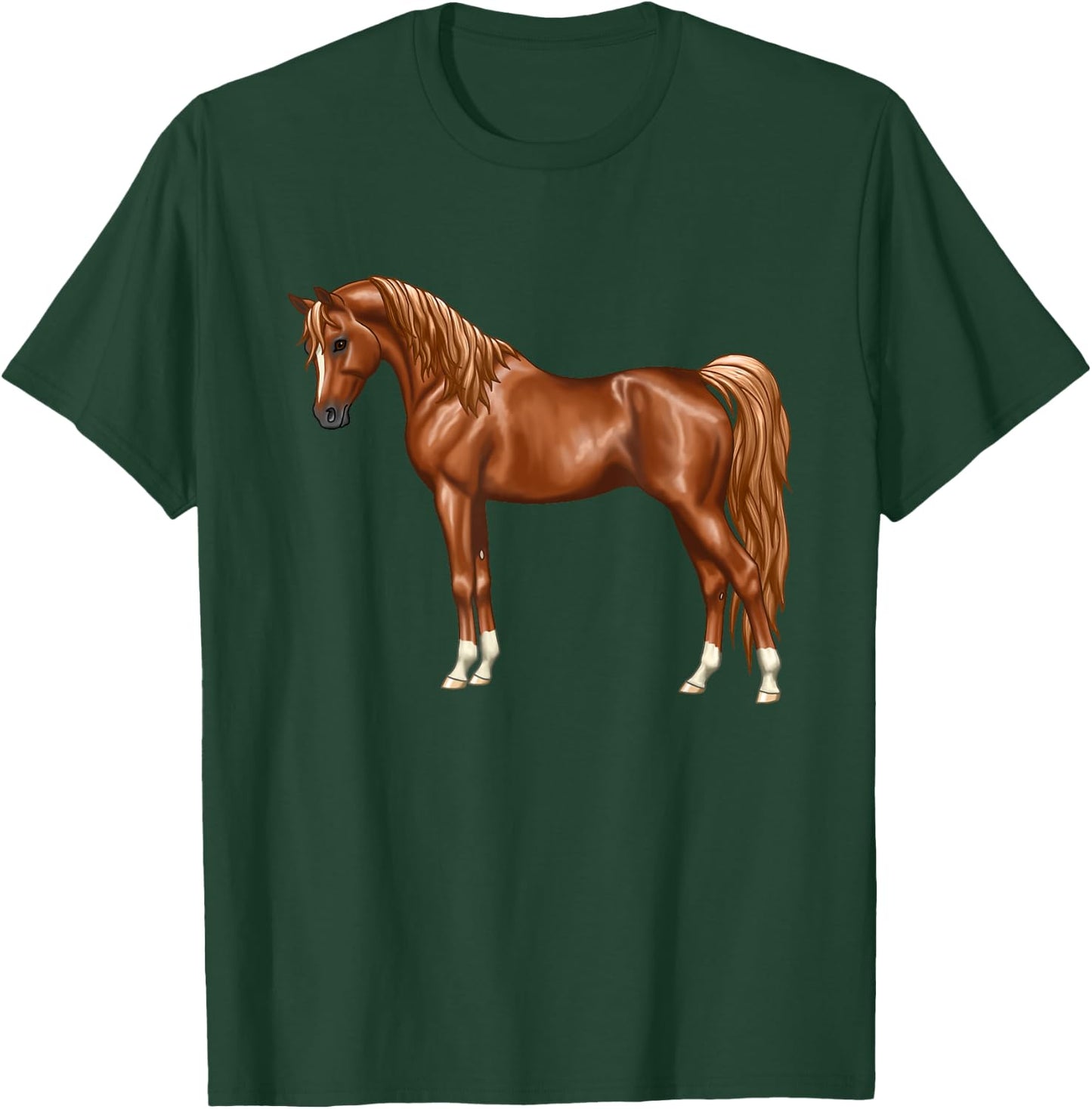 Beautiful Red Chestnut Egyptian Arabian Horse Lovers Gift T-Shirt - T-Shirt | Forest