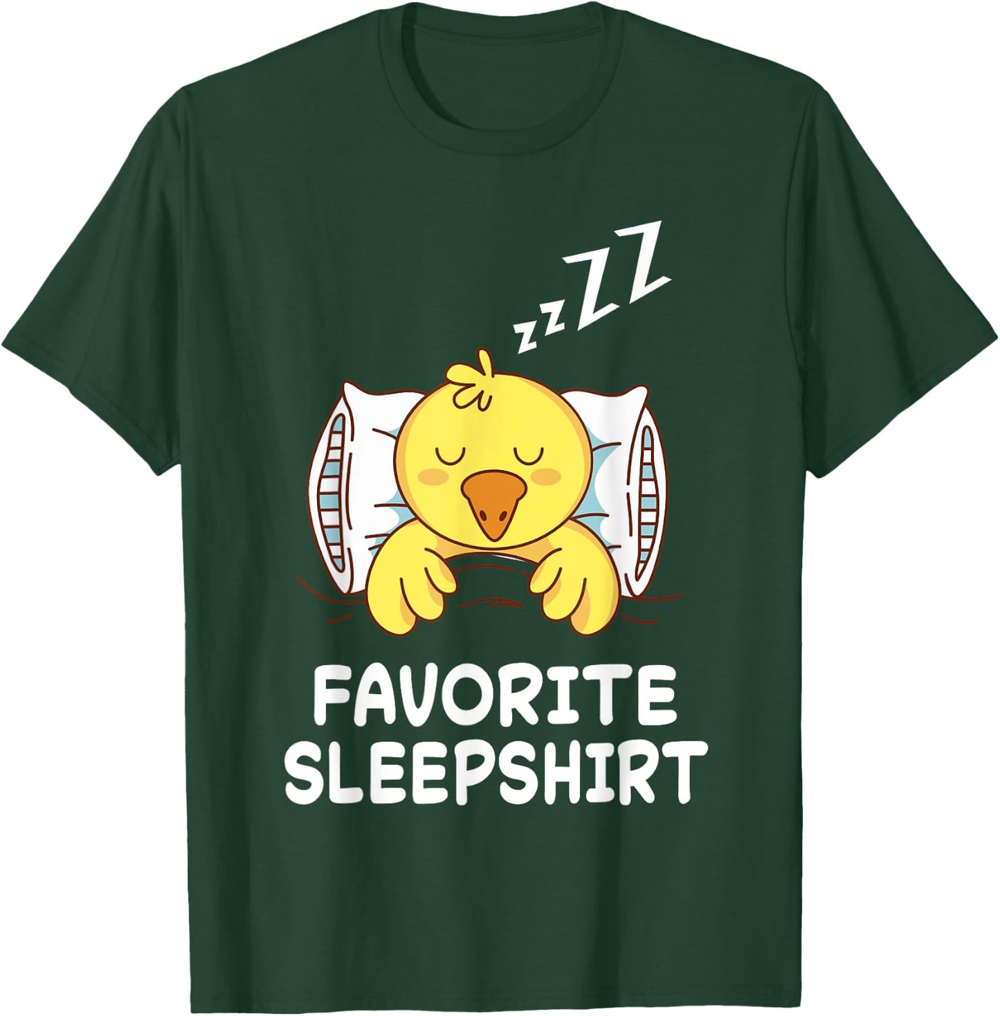 Chick Chicken Nap Sleeping Sleep Pajama Pajamas Nightgown T-Shirt - T-Shirt | Forest