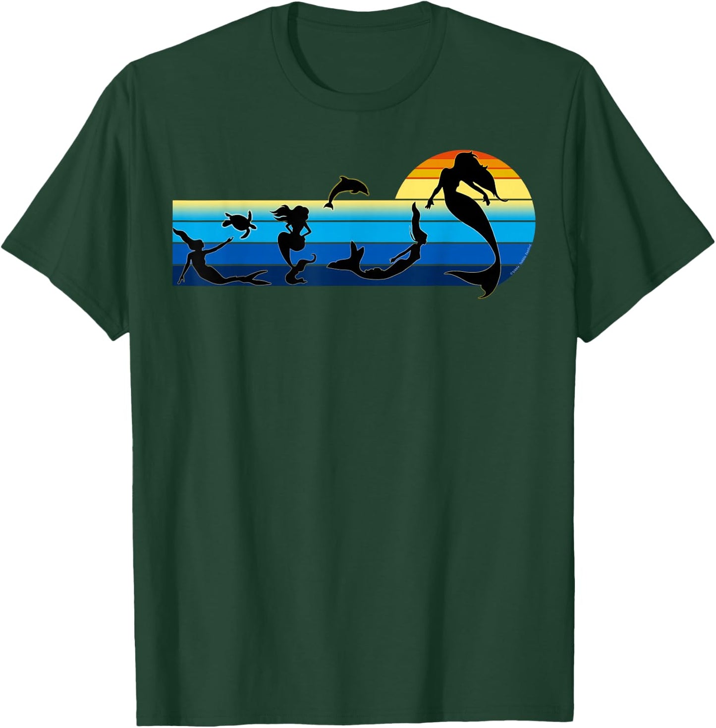 Nautical Swimming Mermaids in the Sea - Mermaids T-Shirt - T-Shirt | Forest