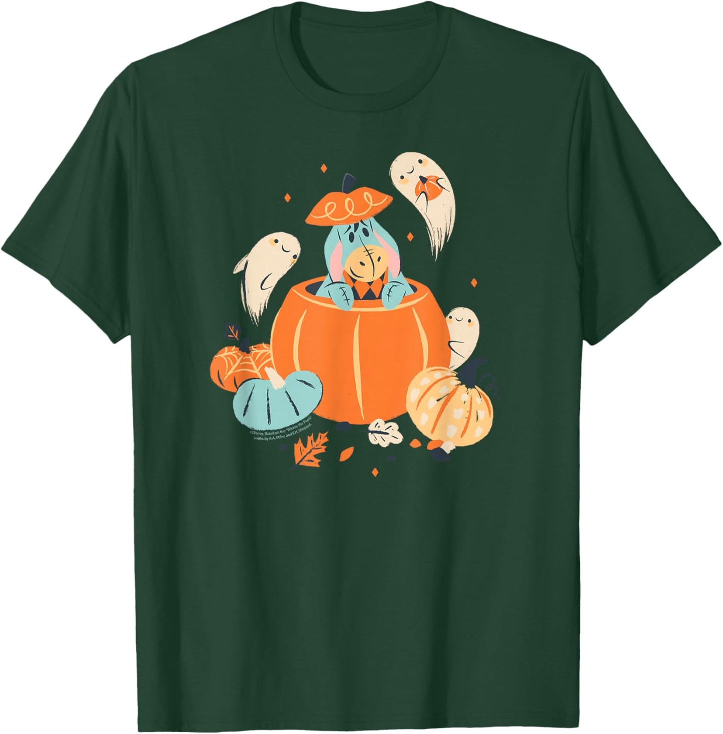 Disney Winnie the Pooh Eeyore Pumpkin & Ghost Pals Halloween T-Shirt - T-Shirt | Forest