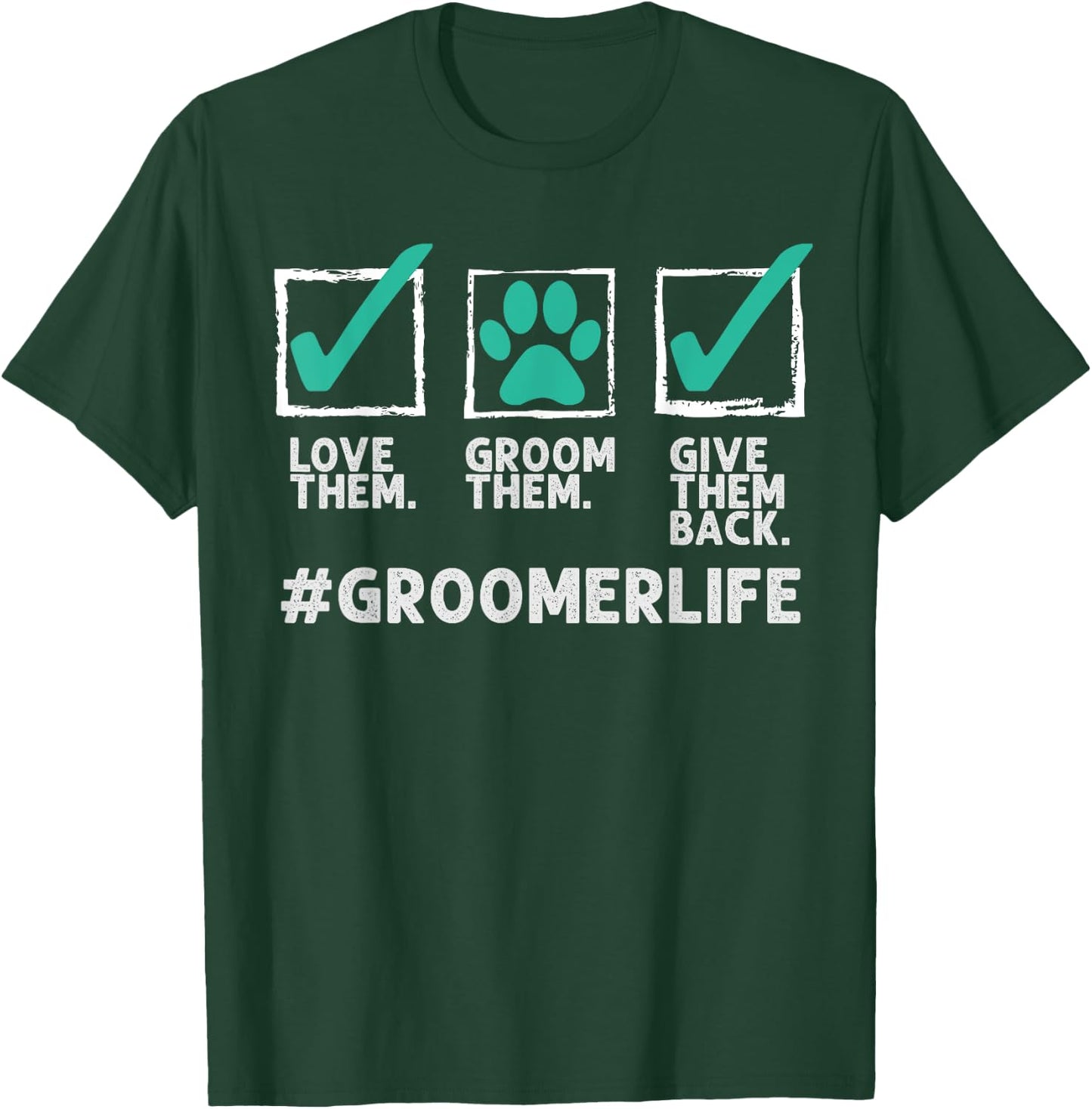 Funny Dog Groomer Gift Women Cool Pet Dog Grooming T-Shirt - T-Shirt | Forest
