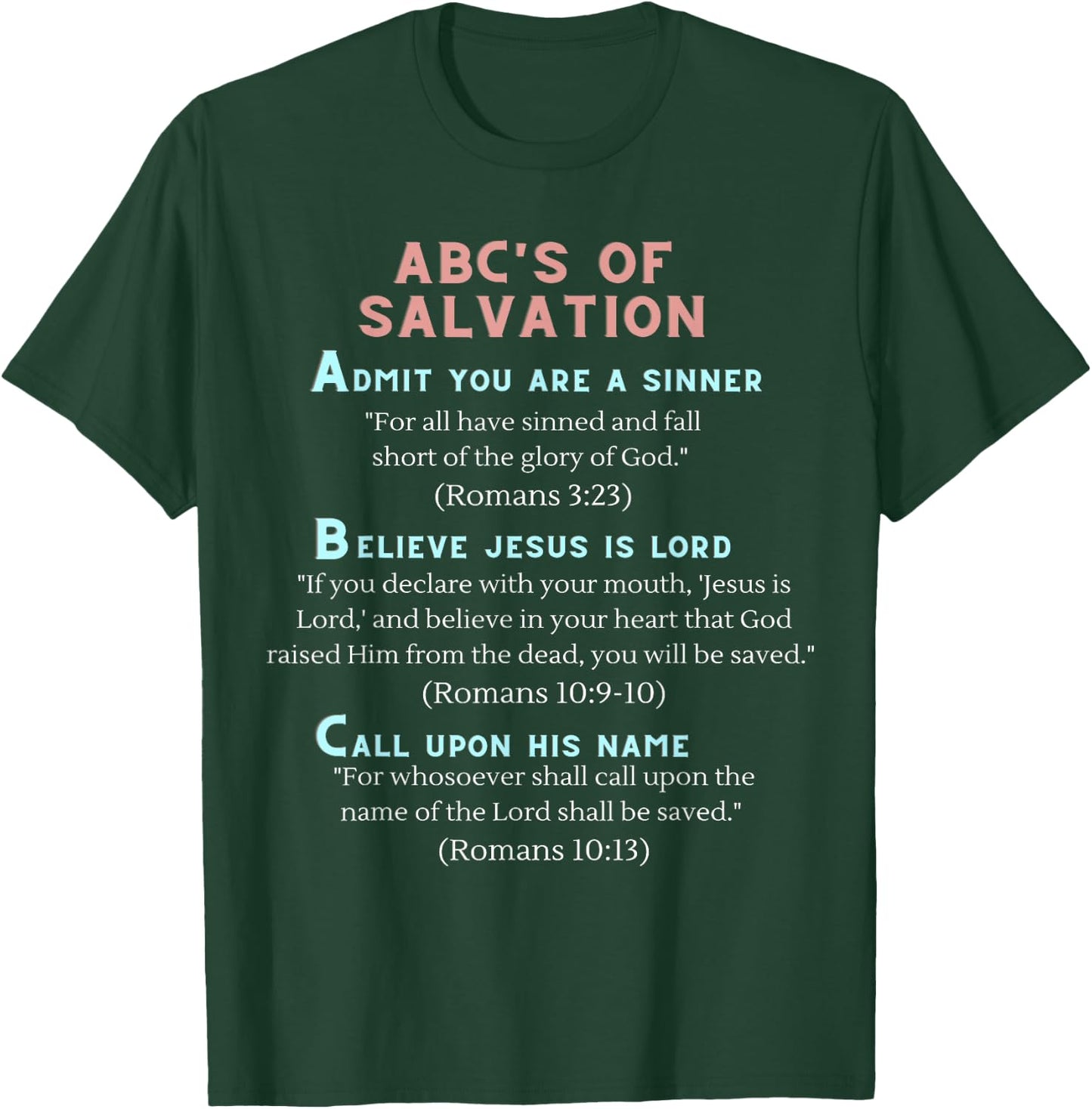 Clove & Lime Designs ABC's of Salvation ,.Blue,Small T-Shirt - T-Shirt | Forest