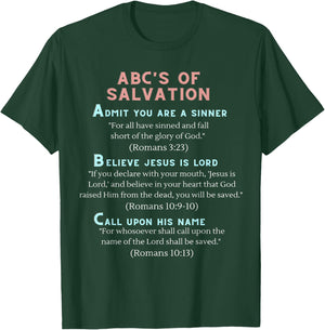 Clove & Lime Designs ABC's of Salvation ,.Blue,Small T-Shirt - T-Shirt | Forest
