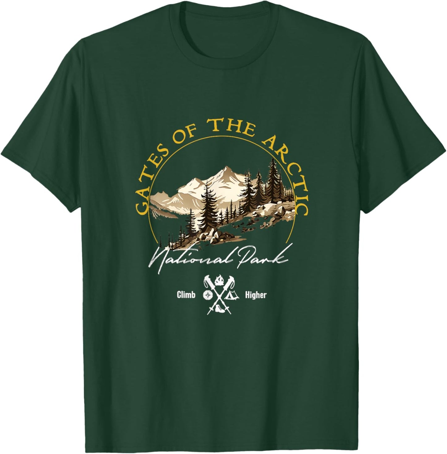 Gates of the Arctic National Park Retro Vintage Apparel T-Shirt - T-Shirt | Forest