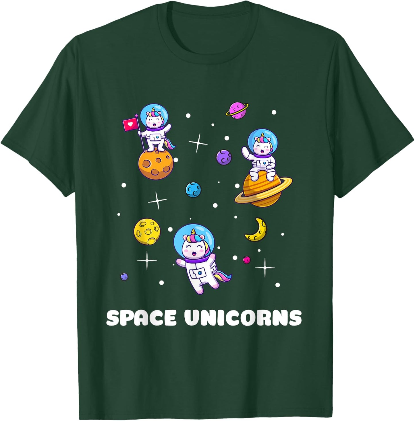 Space Unicorns Astronaut Funny Astronomy Lovers T-Shirt - T-Shirt | Forest