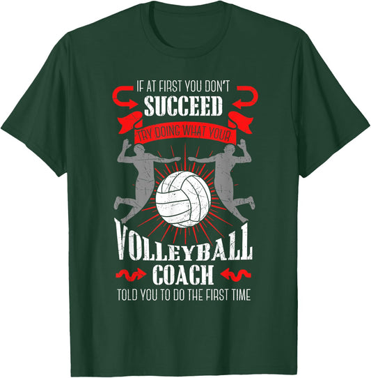 Volleyball Coach Team Player Sports Game Athlete Gift T-Shirt - T-Shirt | Forest