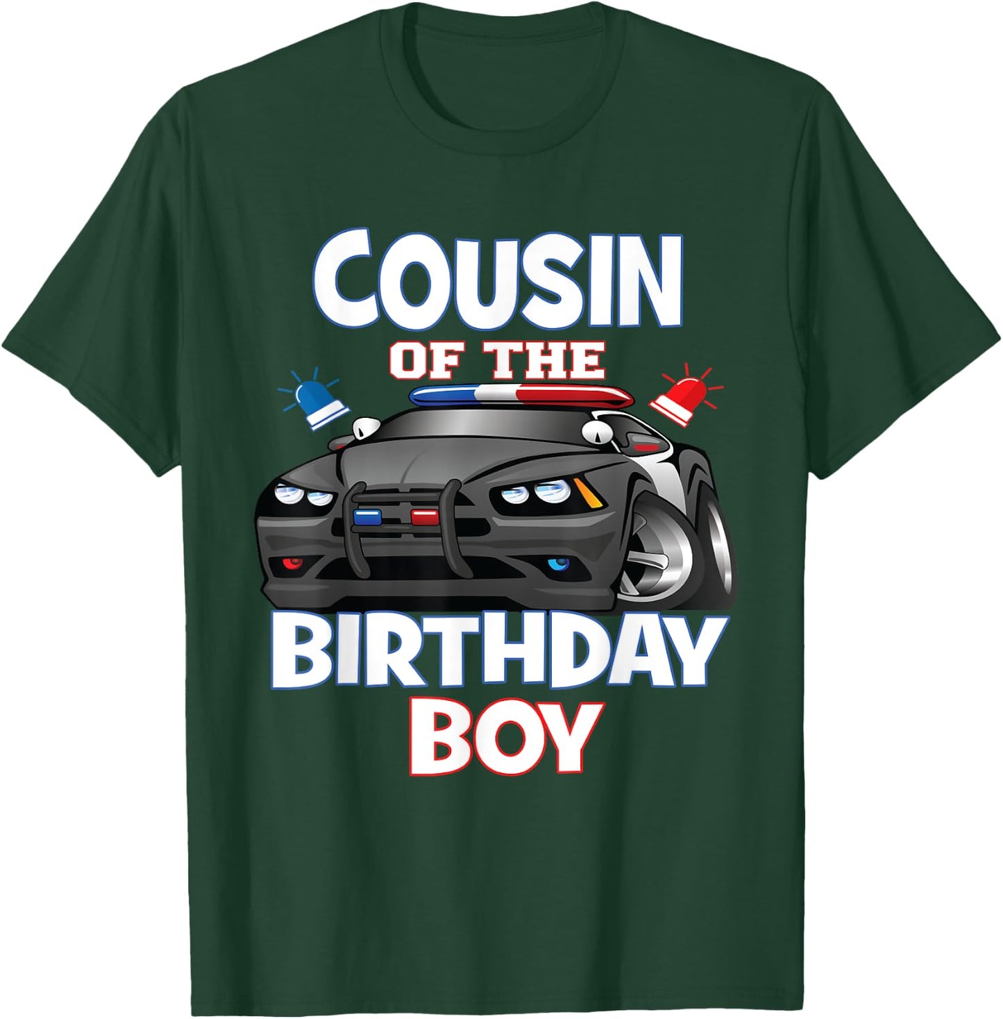 Cousin Of The Birthday Boy Policeman Officer Party T-Shirt - T-Shirt | Forest