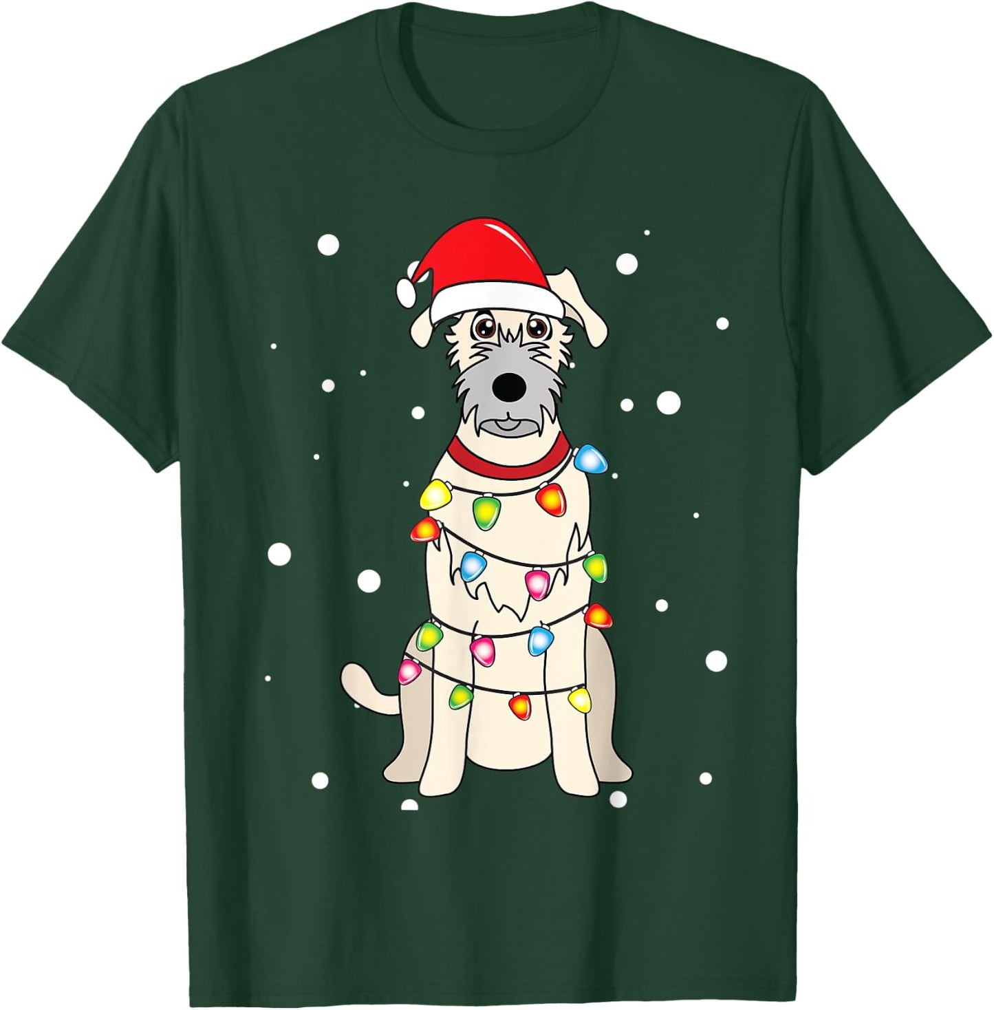 Irish Wolfhound Christmas Mom Dad Dog Gift Women Kids T-Shirt - T-Shirt | Forest