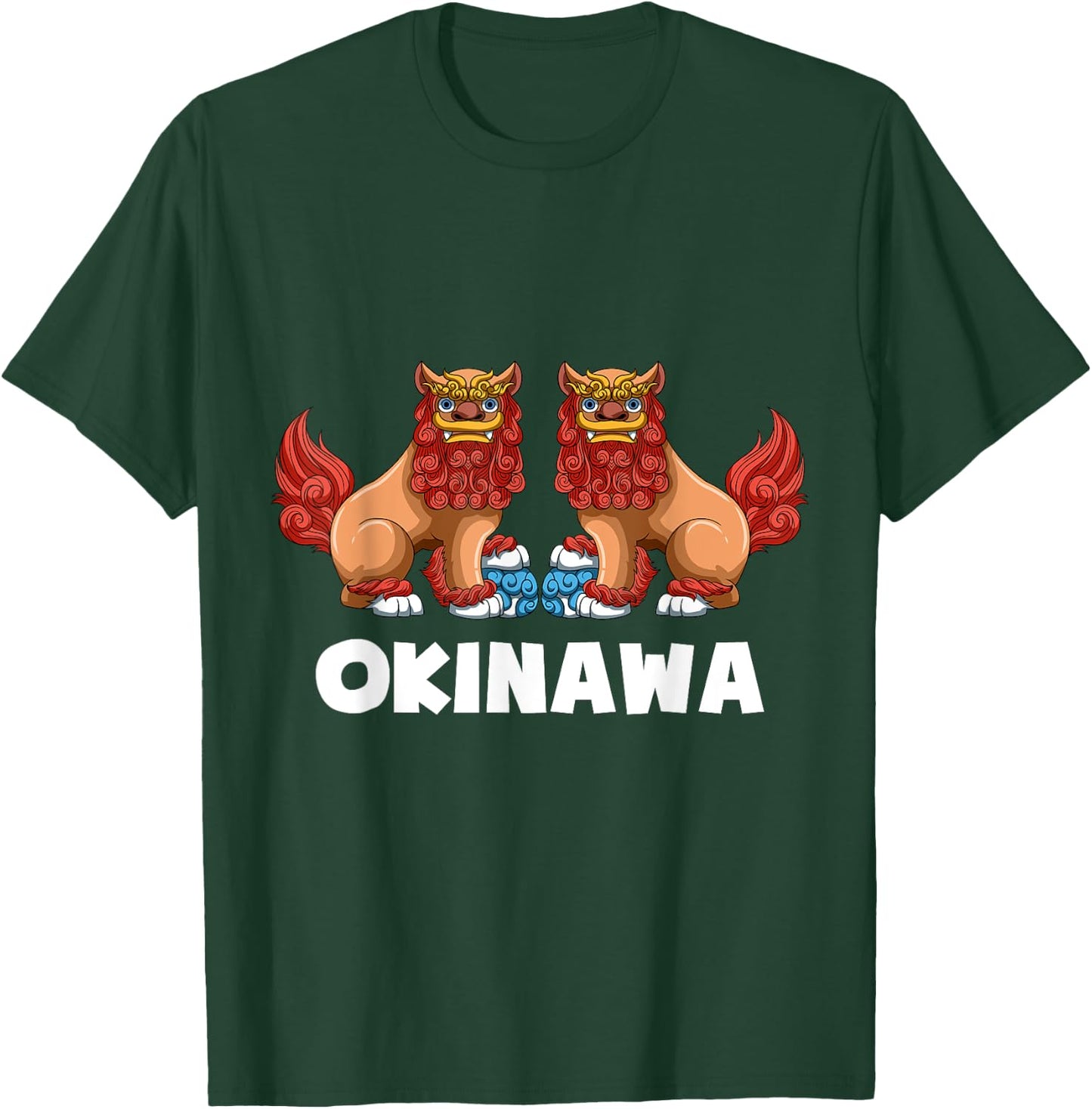 Shisa Dog - Guardian Lions Okinawa Japan Gift T-Shirt - T-Shirt | Forest