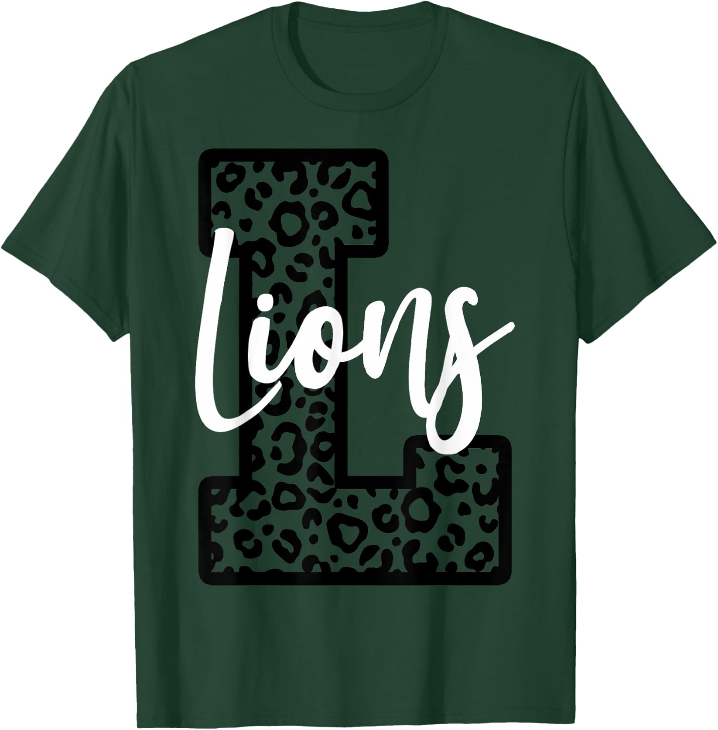 Lions School Spirit Sport Leopard Cheer Fan Game Day T-Shirt - T-Shirt | Forest