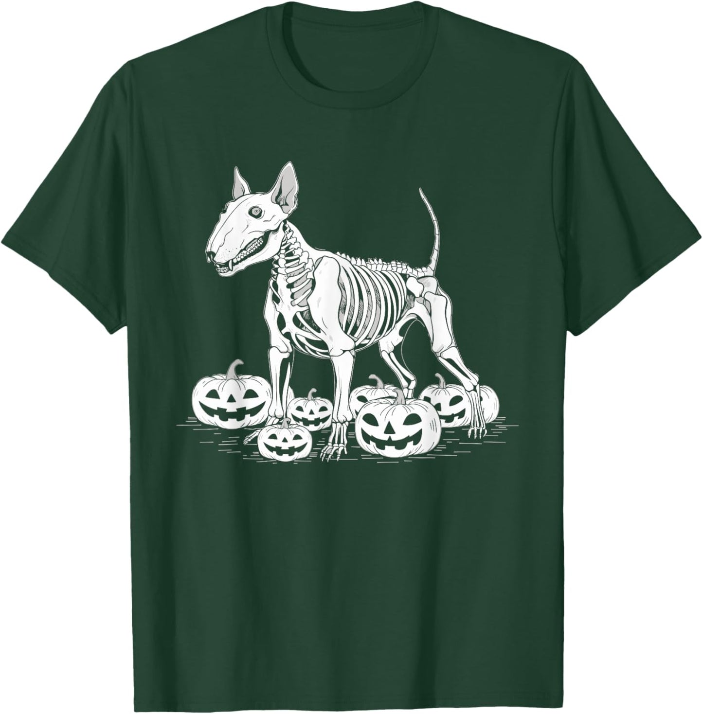 Bull Terrier Skeleton Birthday Halloween Kids T-Shirt - T-Shirt | Forest