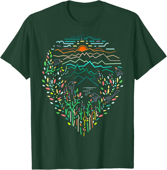 Over the trees listen birds sing Ponder upon GOD's creation T-Shirt - T-Shirt | Forest