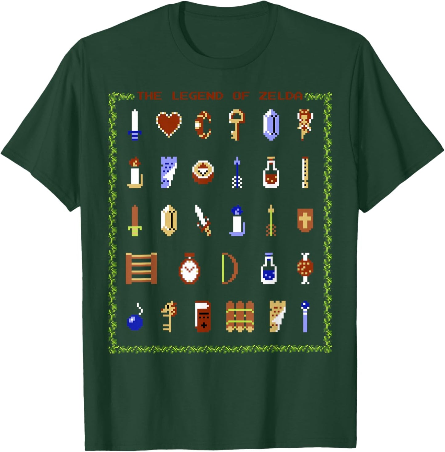 The Legend of Zelda 8-Bit Inventory T-Shirt - T-Shirt | Forest