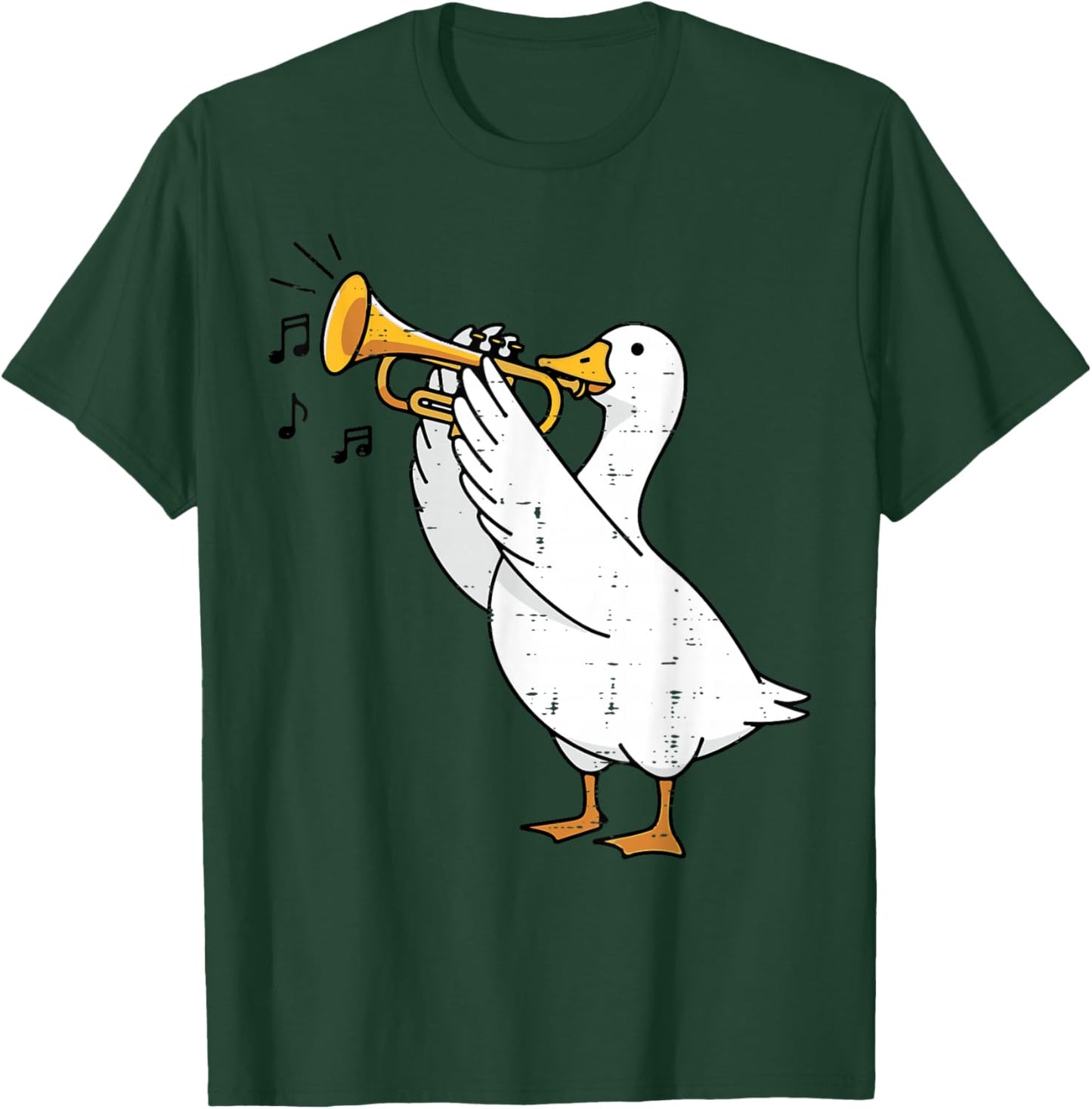 Goose Playing Trumpet Funny Music Animal Lover Men Women Kid T-Shirt - T-Shirt | Forest