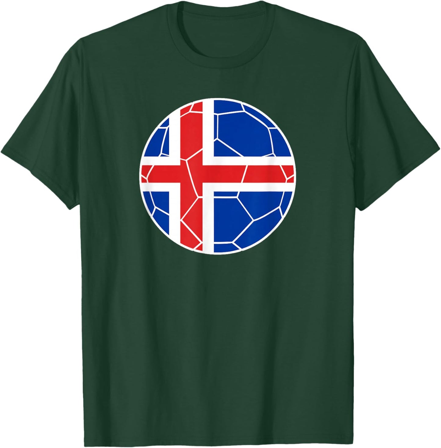 Iceland Flag Soccer Iceland Soccer T-Shirt - T-Shirt | Forest