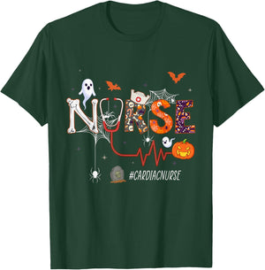 Cardiac Nurse Pumpkin Halloween Nursing T-Shirt - T-Shirt | Forest