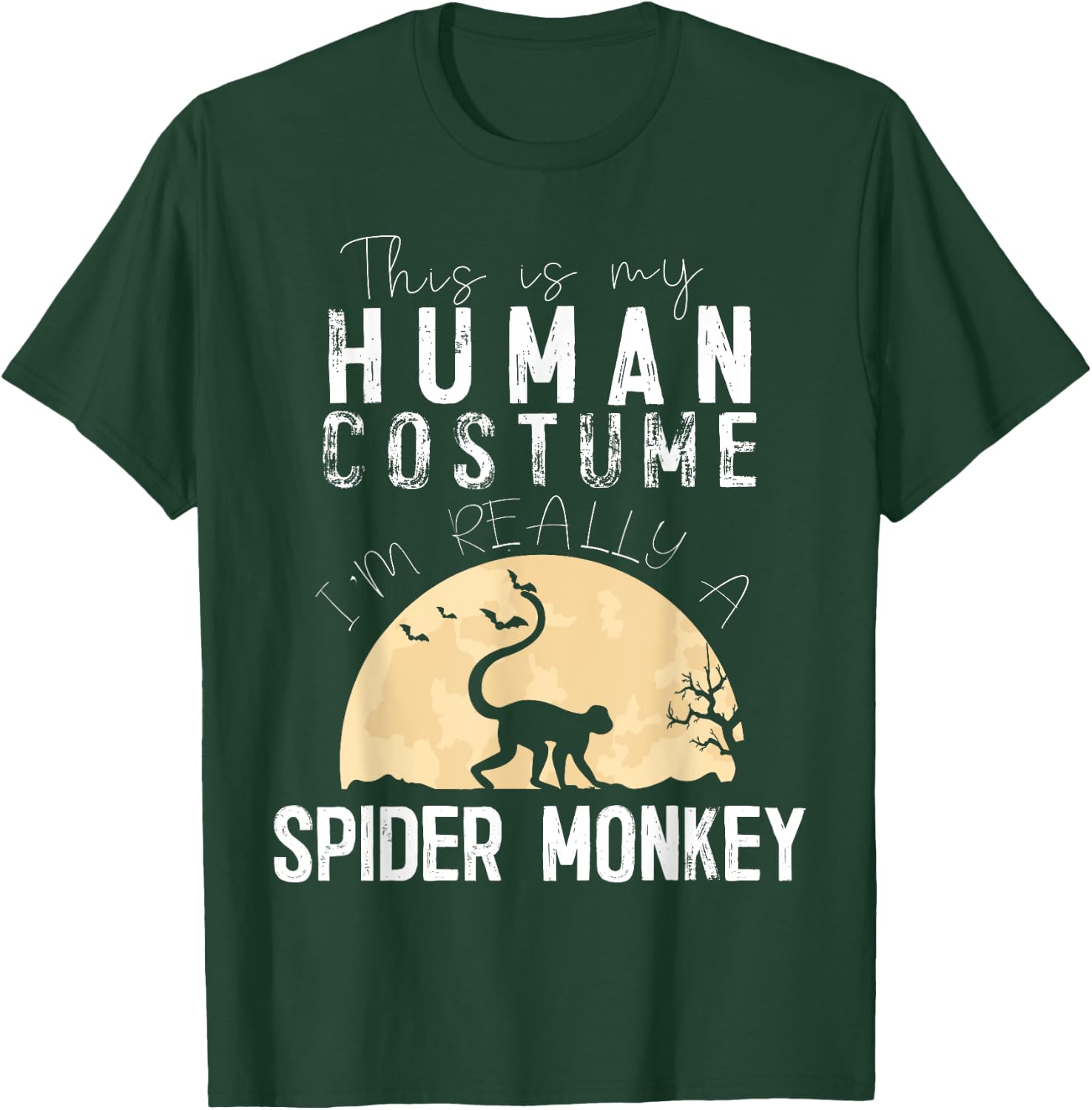 Halloween Human Costume Spider Monkey Creepy Horror T-Shirt - T-Shirt | Forest