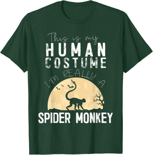 Halloween Human Costume Spider Monkey Creepy Horror T-Shirt - T-Shirt | Forest