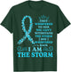 I'm The Storm Warrior Teal Ribbon Women Ovarian Cancer Gifts T-Shirt - T-Shirt | Forest