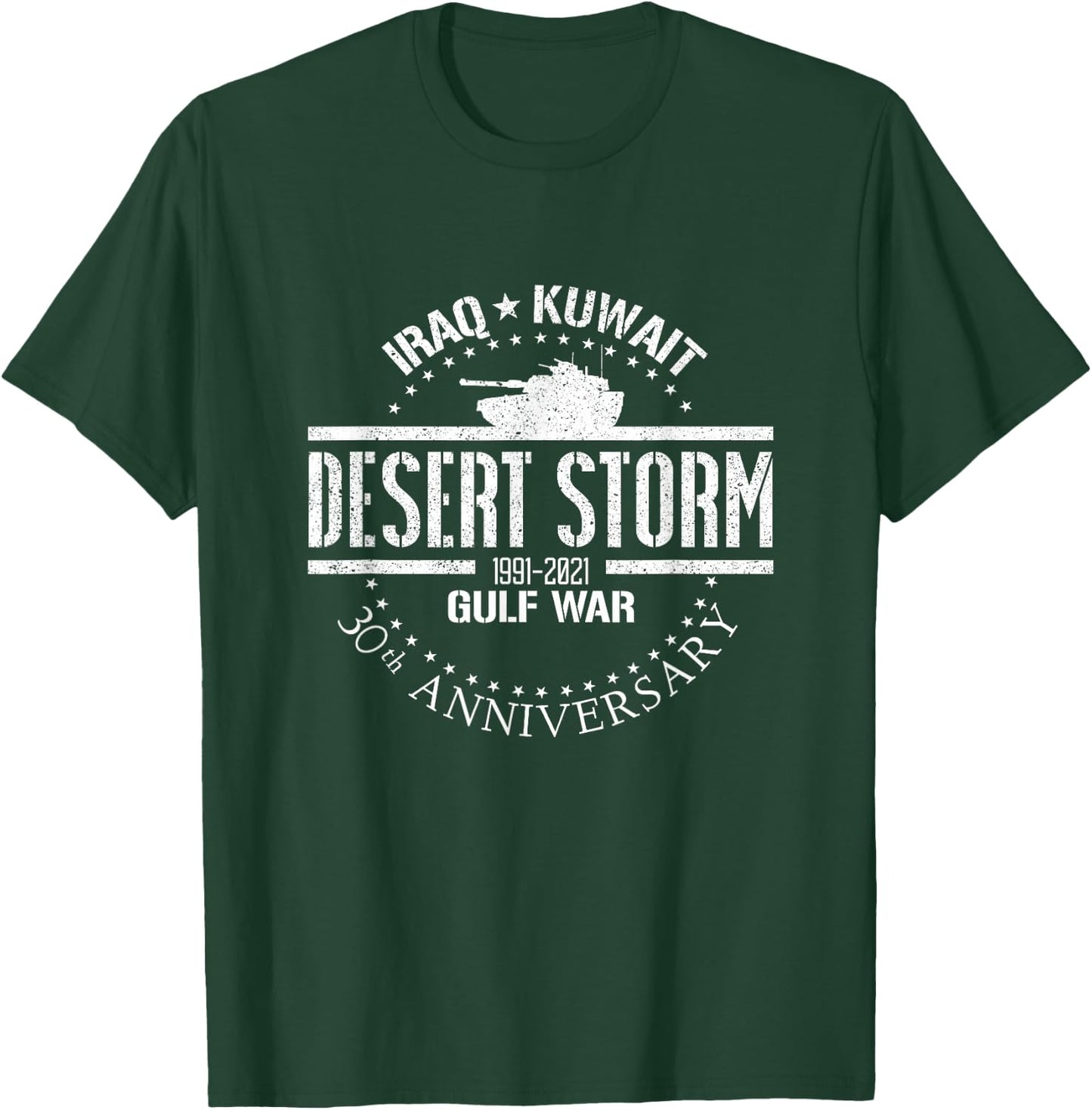 Desert Storm 30th Anniversary 1991 Gulf War Veteran Military T-Shirt - T-Shirt | Forest