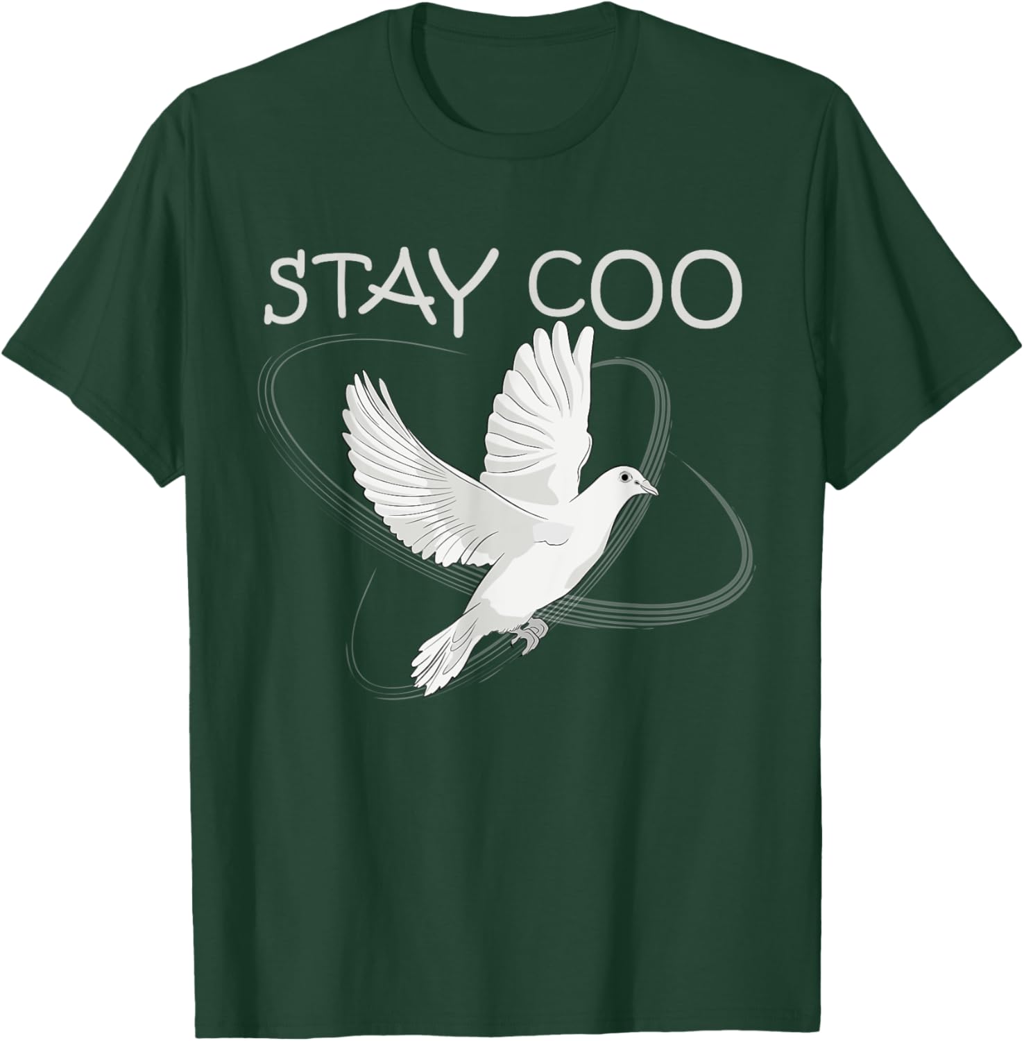Stay Coo Funny White Pigeon Pun for Bird Lovers Birdwatcher T-Shirt - T-Shirt | Forest