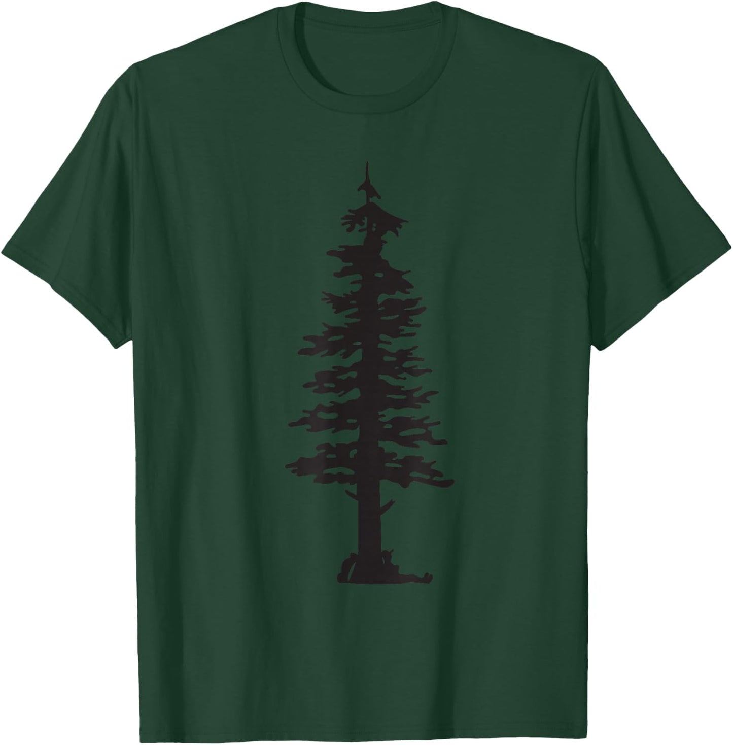 Evergreen Tree and Hiker Silhouette T-Shirt - T-Shirt | Forest