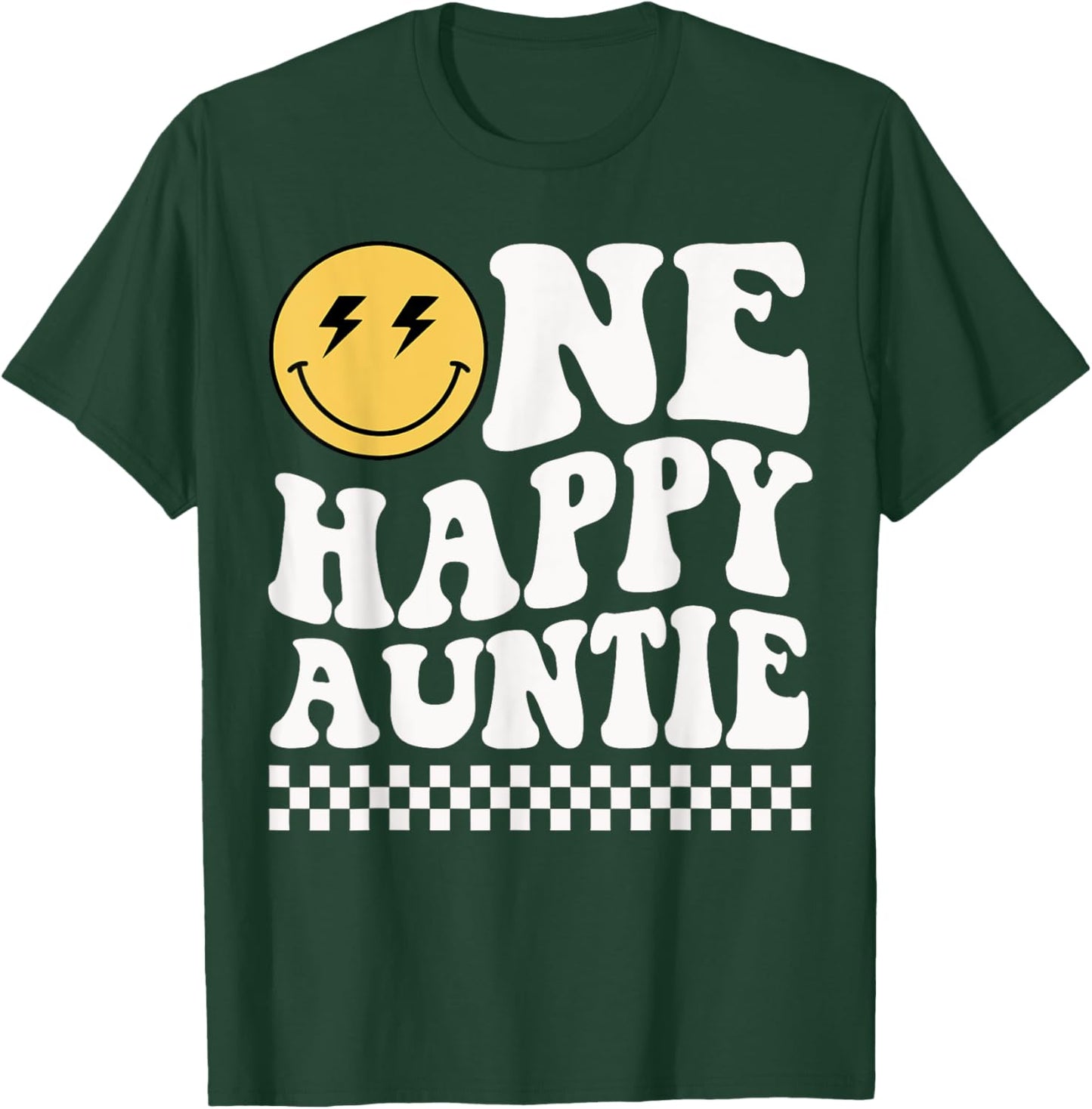 One Happy Dude Auntie 1st Birthday Family Matching T-Shirt - T-Shirt | Forest