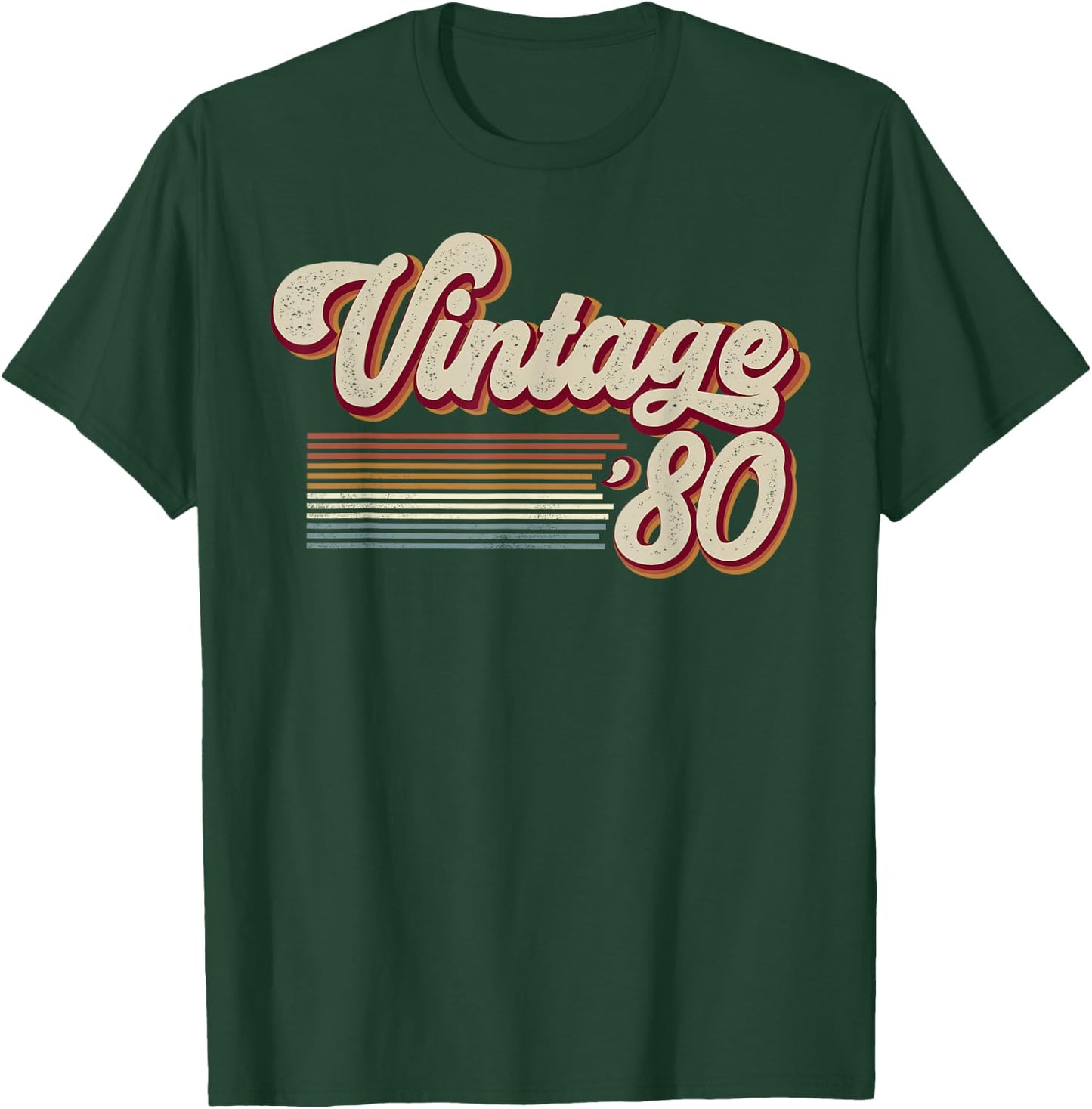 Vintage 1980 Retro Sunset Classic 46-Year-Old 46th Birthday T-Shirt - T-Shirt | Forest