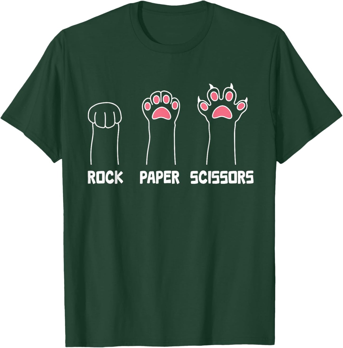 Rock Paper Scissors Cat Paws Cute Cat Funny Cat T-Shirt - T-Shirt | Forest