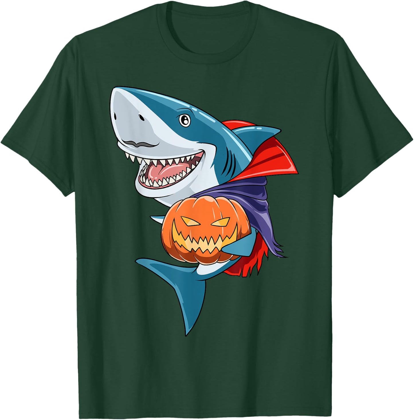 Shark Halloween Shark Lover Gift Pumpkin Shark Halloween T-Shirt - T-Shirt | Forest