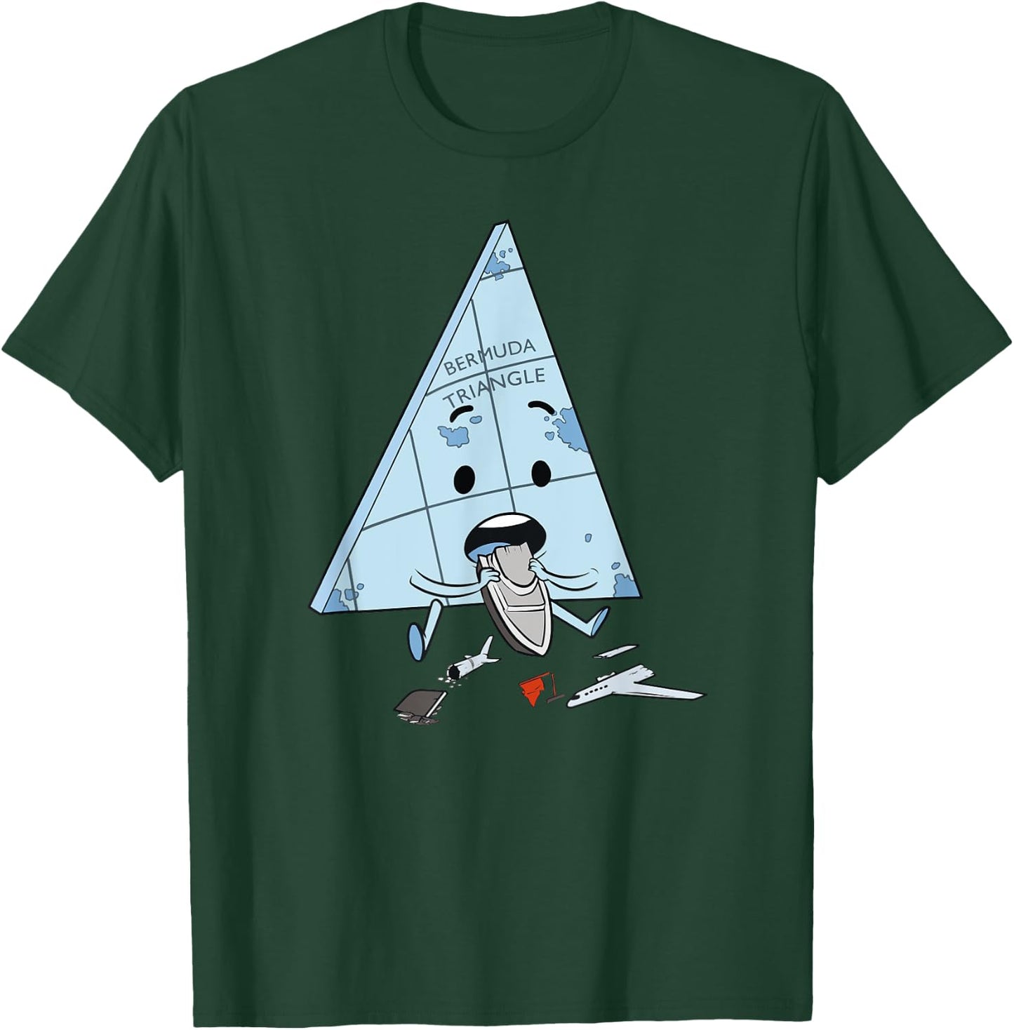 Funny bermuda triangle illustration gift T-Shirt - T-Shirt | Forest