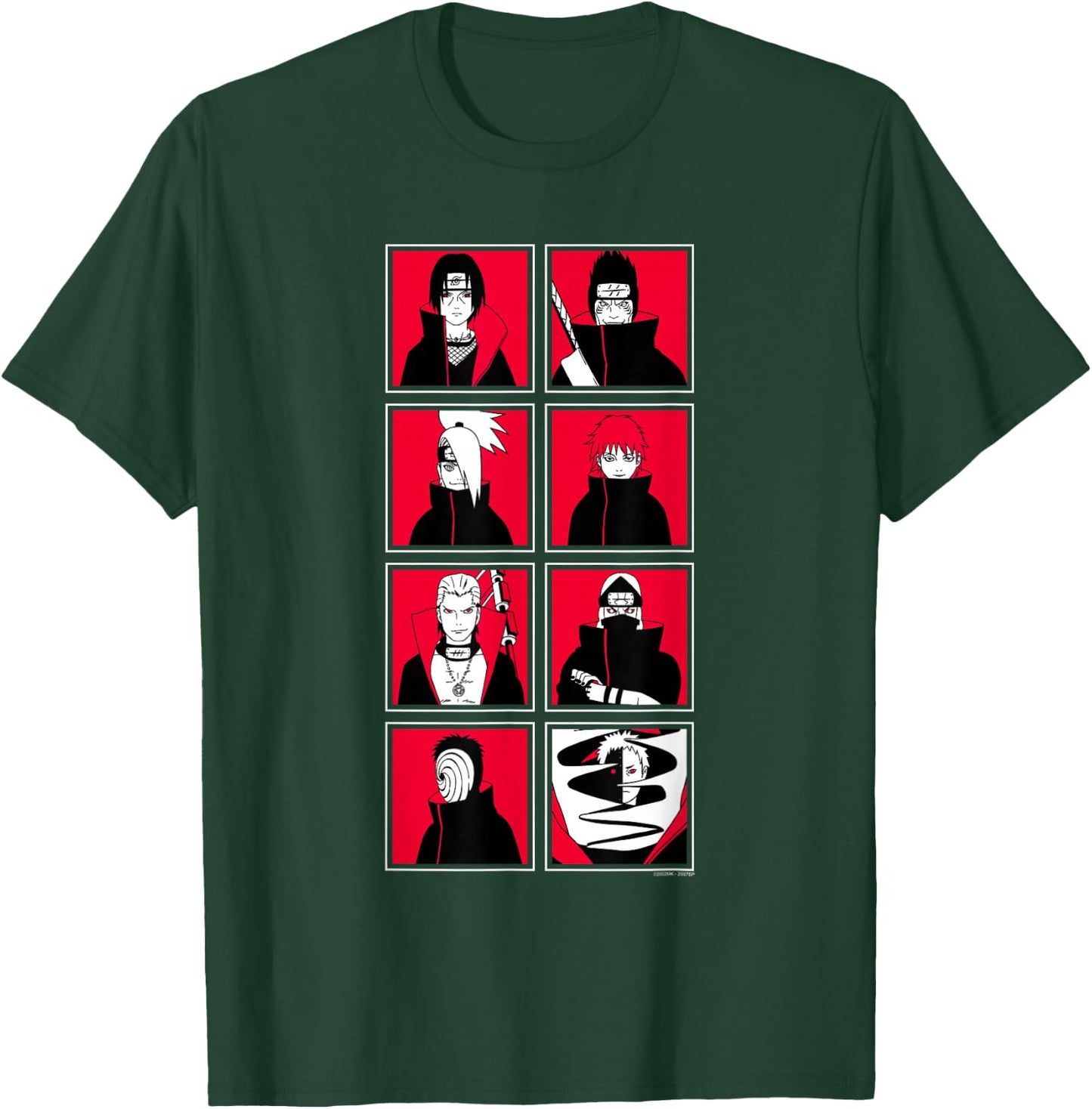 Naruto Shippuden Akatsuki Character Frames Pop Art Anime T-Shirt - T-Shirt | Forest