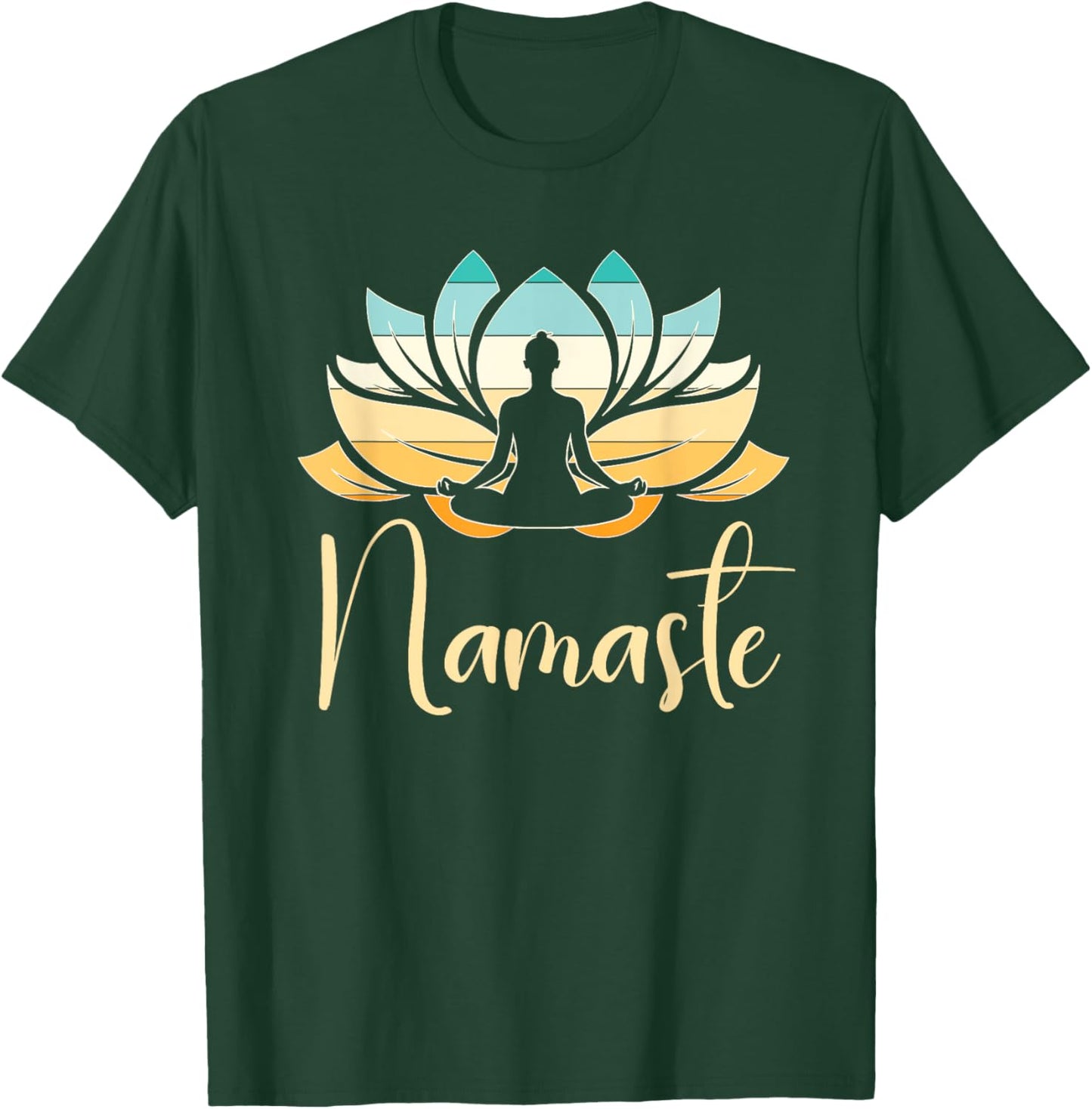 Namaste Lotus Flower Meditation Yoga T-Shirt - T-Shirt | Forest
