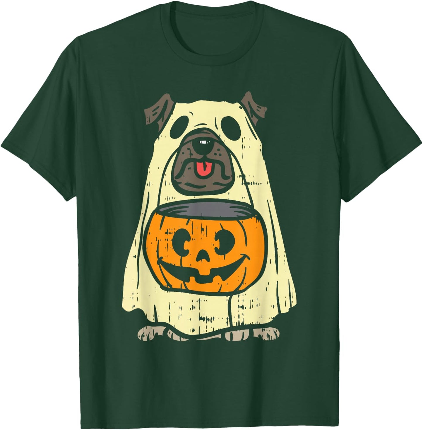 Pug Ghost Pumpkin Funny Halloween Costume Dog Owner Lover T-Shirt - T-Shirt | Forest